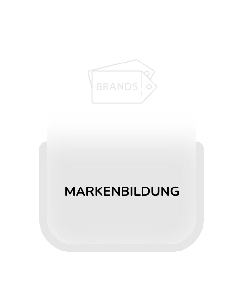 Service-Karte für Markenaufbau-Dienste, die professionelle Branding-Strategien und Entwicklungslösungen anbietet, mit zusätzlichen Details im Leistungsbereich.