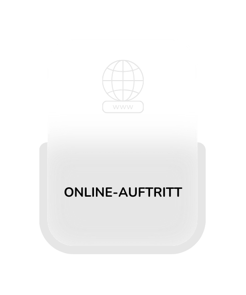 Service-Karte für Online-Präsenz-Dienste, die professionelle Lösungen zur Schaffung und Verbesserung der Online-Sichtbarkeit anbietet, mit zusätzlichen Details im Leistungsbereich.