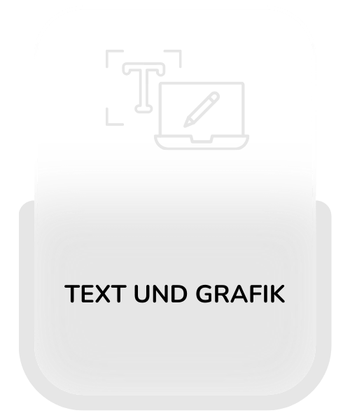 Service-Karte für Text- und Grafikdienste, die professionelle Lösungen für Inhaltserstellung und Design anbietet.