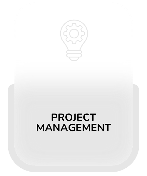 Service card for Project Management services, offering professional solutions for planning, organizing, and executing projects efficiently.